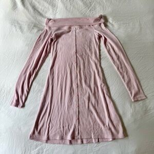 Wild Fable Light Pink Off-Shoulder Long Sleeve Dress